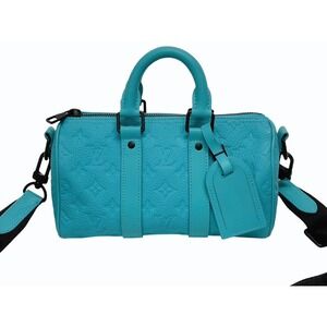 Louis Vuitton Taurillon blue Bandouliere Monogram leather handbag